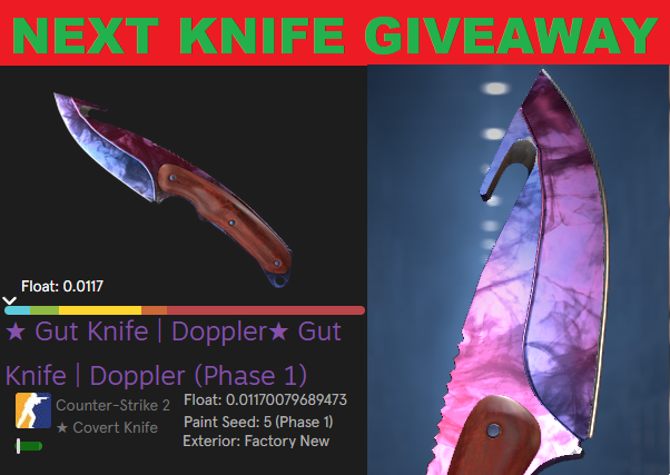 RangerAndRogue's tweet photo. Want to win a GUT KNIFE DOPPLER PHASE 1? This is the next knife I'm giving away on my Twitch channel https://t.co/7iGgbnLcWI. All you have to do is watch the stream &amp; use your channel points for entries.

BONUS TWITTER ENTRY WILL BE GIVEN RANDOMLY TO SOMEONE WHO LIKES &amp; RETWEETS! https://t.co/9aaQDfhVFn