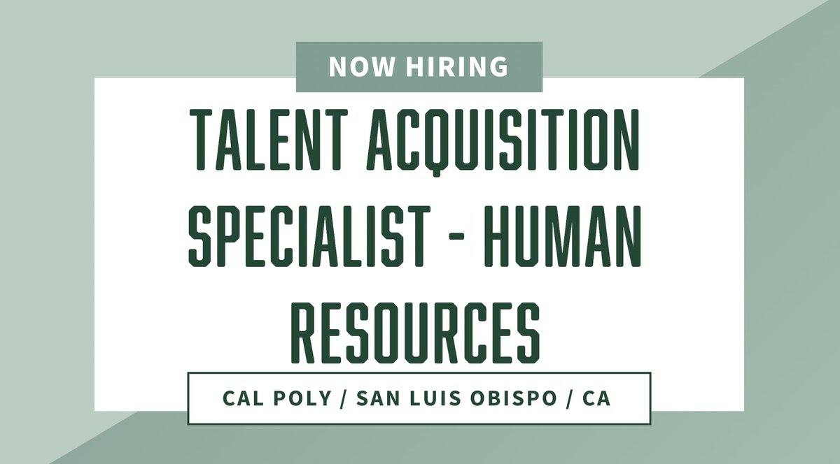 #NowHiring Talent Acquisition Specialist – Human Resources. To see the full position description, click here: bit.ly/3TwNIQL