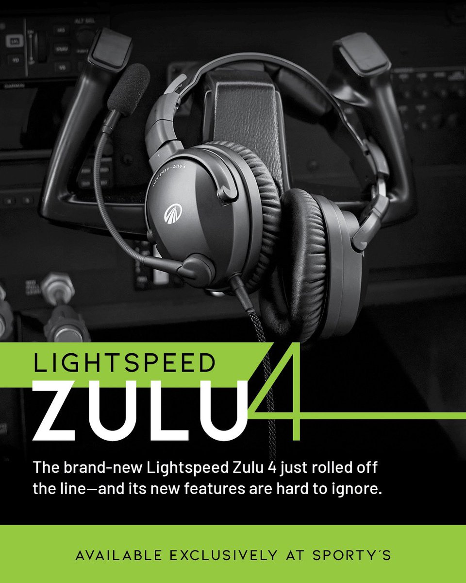 Sportys's tweet image. 🚨 NEW PRODUCT ALERT! 🚨

The Lightspeed Zulu 4 sets a new standard for ANR headsets, combining next-generation technology with the rugged reliability pilots demand. Check out the link below to get your own pair today! 🔗✈️ 

sportys.com/lightspeed-zul…

#lightspeed #zulu4 #sportys