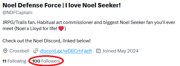 Didn't think I'd make it to 100 followers. Thank you all so much! 🤩

As a reminder: if you also want to join in the Noel love, stop into the Noel Seeker fan server! discord.gg/wDBCrhFgeR