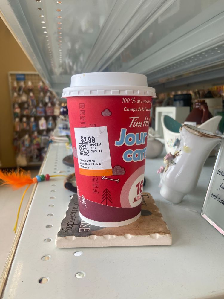Yeah seems like Value Village priced this accurately 😅 #thrifting #valuevillage #timhortons