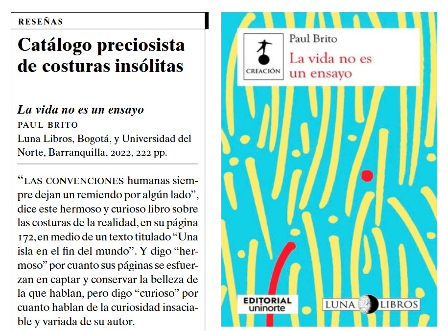 "En muchos de sus escritos parece estar charlando vivamente con Platón y con Henri Bergson, a la sombra de un árbol frondoso con una cerveza", Jorge Francisco Mestre <a href="/Luna_Libros/">Luna Libros</a> y <a href="/Editorial_UN/">Editorial Uninorte</a>) para el Boletín Cultural y Bibliográfico <a href="/Banrepcultural/">Banrepcultural</a>:  publicaciones.banrepcultural.org/.../22485/22505