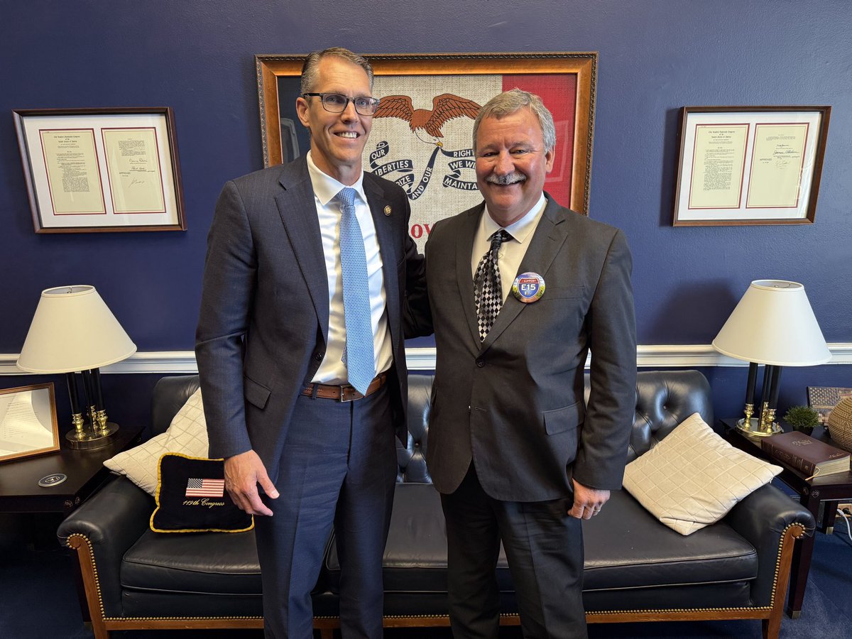 It was great to see my friend, Kelly Nieuwenhuis, who farms in Primghar and is very active with <a href="/iowa_corn/">Iowa Corn</a> and <a href="/NationalCorn/">National Corn (NCGA)</a>.

We had a productive conversation about the many wins for corn farmers in the “One, Big, Beautiful Bill” &amp; our mission to make year-round #E15 permanent!