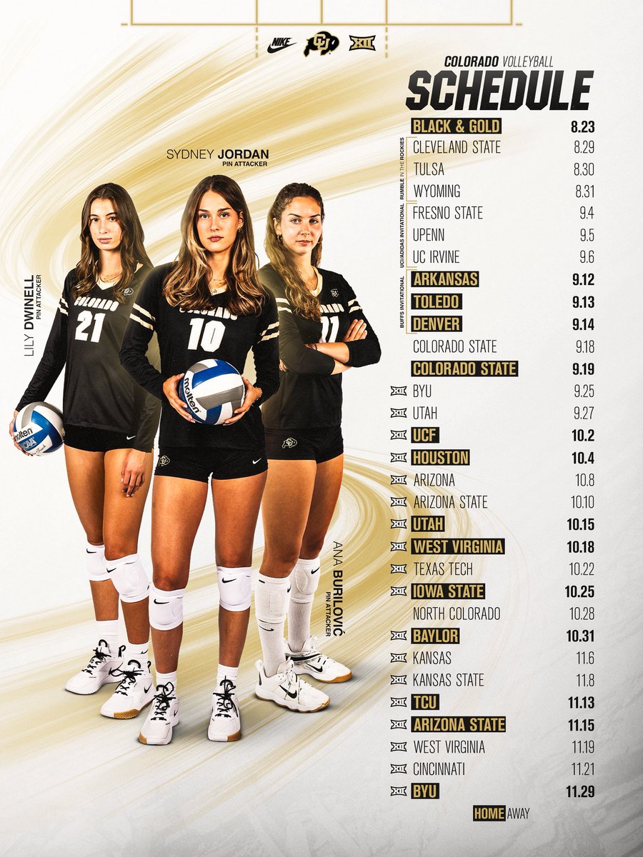 CUBuffsVB's tweet image. 👀🤩2025 season loading…
Which matchup are you most pumped for??
#GoBuffs // #CUBuffsVB