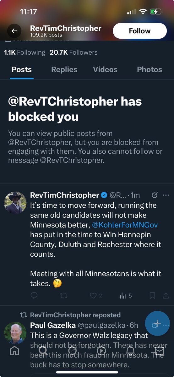Daddy (@veteranfather) on Twitter photo All Minnesotans except the ones he blocks.  Unbelievable. All Minnesotans except the ones he blocks.  Unbelievable.