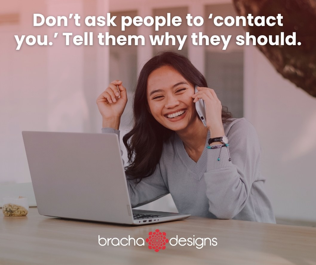 BrachaDesigns's tweet image. “Contact us” isn’t a call to action, it’s a hope. Strong CTAs create urgency and value:
✔ Book a Free Consultation
✔ Reserve Your Spot
✔ Start Your Project Today
Give people a reason.
#CallToActionTips #LeadGeneration #MarketingLanguage #BrachaDesigns