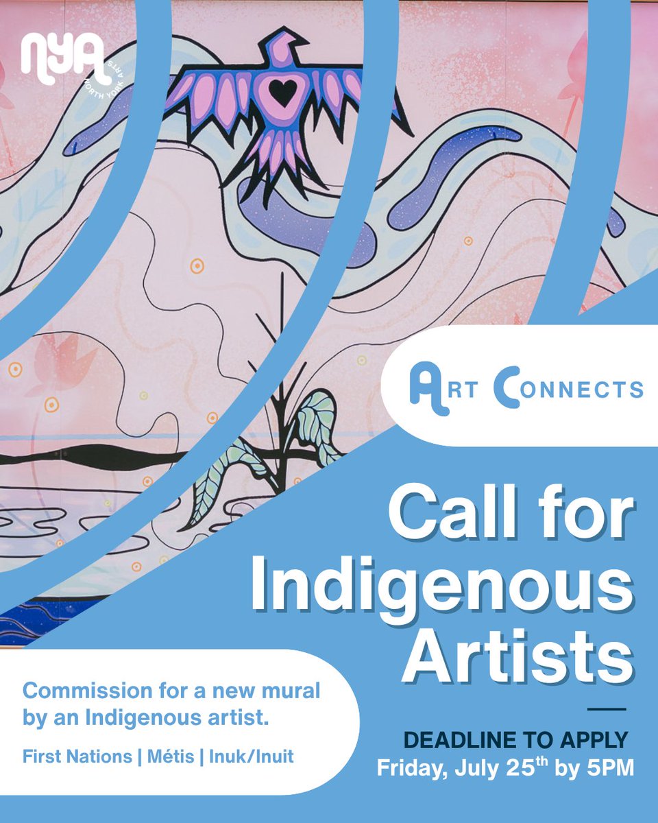 📢 Call for Indigenous mural artists! North York Arts is seeking submissions for Art Connects, a community-led mural to be unveiled Earth Day 2026 at Gibson House Museum. 

💸 $7,000 honorarium.

 Deadline: July 25, 2025.

Apply 👉 form.jotform.com/251464719257262