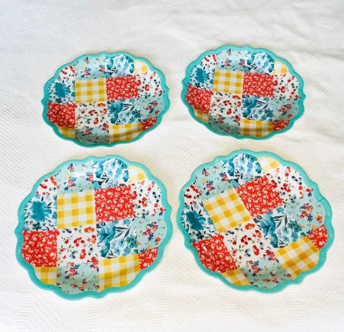 CountryLiving (@rustictrove) on Twitter photo 4 Pioneer Woman Melamine Dinner Plates Patchwork  Country Cottage ebay.us/m/NMQxVc #eBay via <a href="/eBay/">eBay</a> #PioneerWoman #ReeDrummond #HomeCooking #food #cooking #recipe #delicious #baking #comfortfood #farmhousekitchen #countryliving #quilt #foodie #patchwork #country #foodporn 4 Pioneer Woman Melamine Dinner Plates Patchwork  Country Cottage ebay.us/m/NMQxVc #eBay via <a href="/eBay/">eBay</a> #PioneerWoman #ReeDrummond #HomeCooking #food #cooking #recipe #delicious #baking #comfortfood #farmhousekitchen #countryliving #quilt #foodie #patchwork #country #foodporn