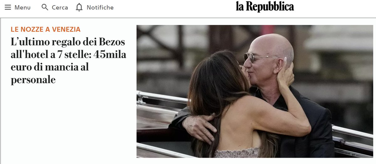 a____capo's tweet image. I 45.000 € di mancia di #Bezos, che ha una ricchezza di 240 miliardi, equivalgono a:
4.500€ per chi ha 24 miliiardi
450€ per chi ha 2,4 miliardi
45€ per chi ha 240 milioni
4,5€ per chi ha 24 milioni
0,45 € per chi a 2,4 milioni
0,05 € per chi ne ha 240 mila
Sono spiccioli.