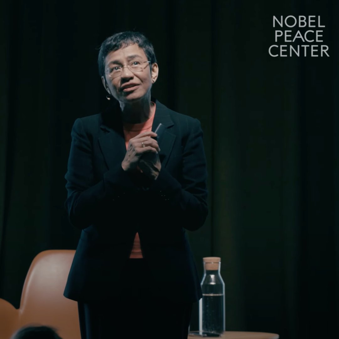 Journalist Maria Ressa is leading the fight for press freedom. In this <a href="/NobelPeaceOslo/">Nobel Peace Center</a> keynote, she shared the importance of the freedom of speech &amp; the role of truth and trust in a world where press freedom, and our information systems are under attack: tinyurl.com/y56hku6j