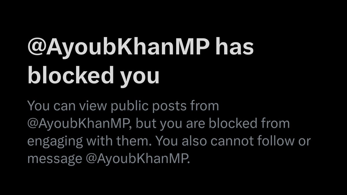 Con_Tomlinson's tweet image. Ayoub Khan is so sure that his political opponents are "a bot, a burner, or a paid keyboard warrior" that he blocks his critics.
Perhaps I upset him by disproving his disgusting claim that the grooming gang scandal is a "false right-wing narrative ... done in order to sow…