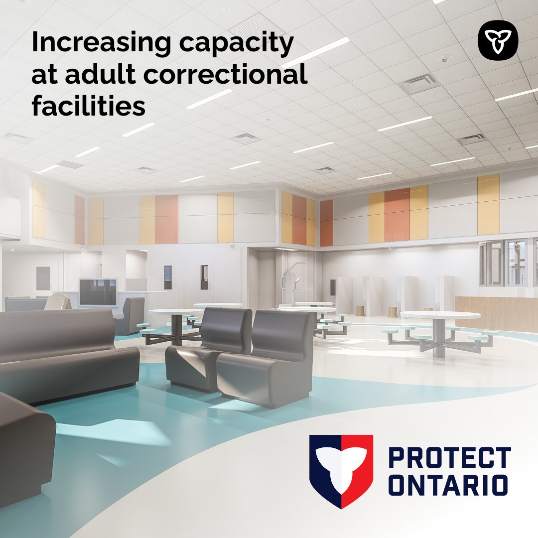 Ontario is expanding adult correctional facilities in Thorold, Sudbury and Milton.

We’re adding 150 new beds to help keep offenders off our streets and provide frontline staff with the space they need to do their jobs safely.

news.ontario.ca/en/release/100…