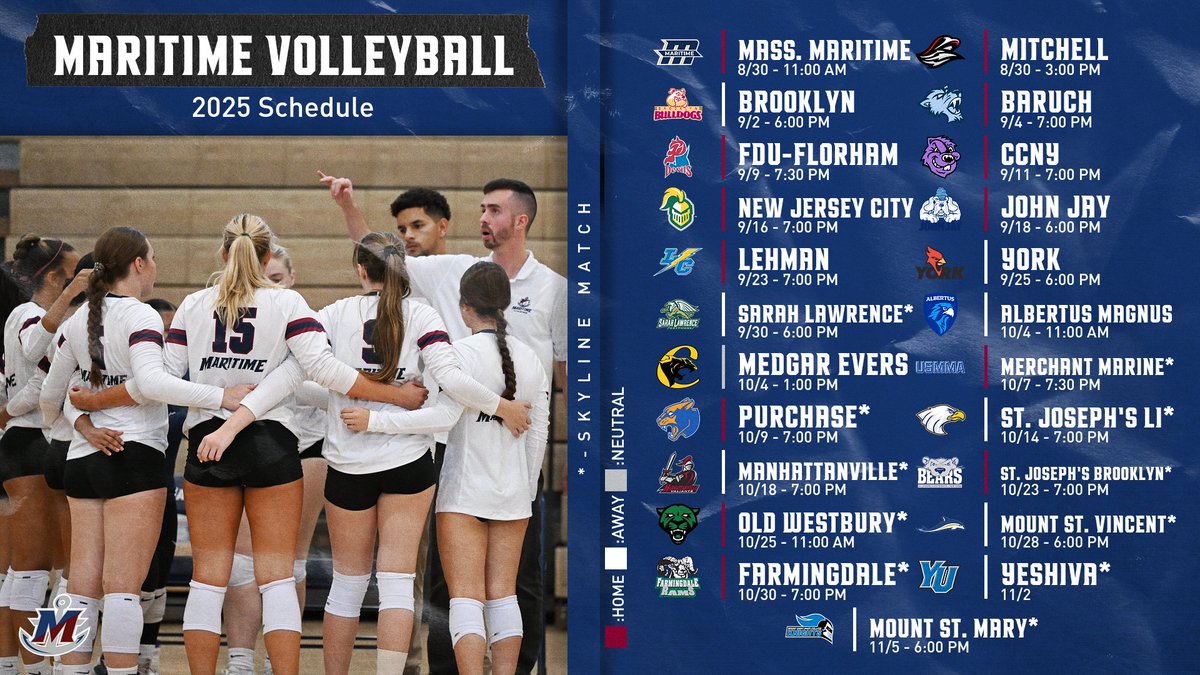 Maritime Privateers (@mtimeprivateers) on Twitter photo 🏐 The 2025 <a href="/MaritimeVB/">Maritime Volleyball</a> schedule is out and features a six-match homestand from Sept. 4-23, the longest in program history ⚓️
#GoPrivateers
maritimeathletics.com/news/2025/7/17… 🏐 The 2025 <a href="/MaritimeVB/">Maritime Volleyball</a> schedule is out and features a six-match homestand from Sept. 4-23, the longest in program history ⚓️
#GoPrivateers
maritimeathletics.com/news/2025/7/17…