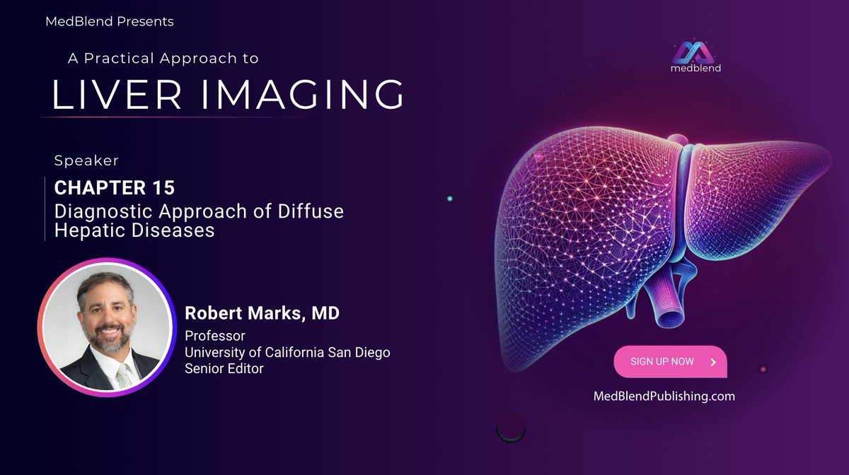 MedBlendPub's tweet image. 🎙️ We’re excited to welcome back our Senior Editor, Dr. Robert Marks, MD ✨, as he returns with a powerful 6-part lecture series!
🧠 Dive into his expert breakdown imaging of diffuse hepatic diseases—clear and high-yield.
Enroll medblendpublishing.com
#LiverImaging #MedTwitter