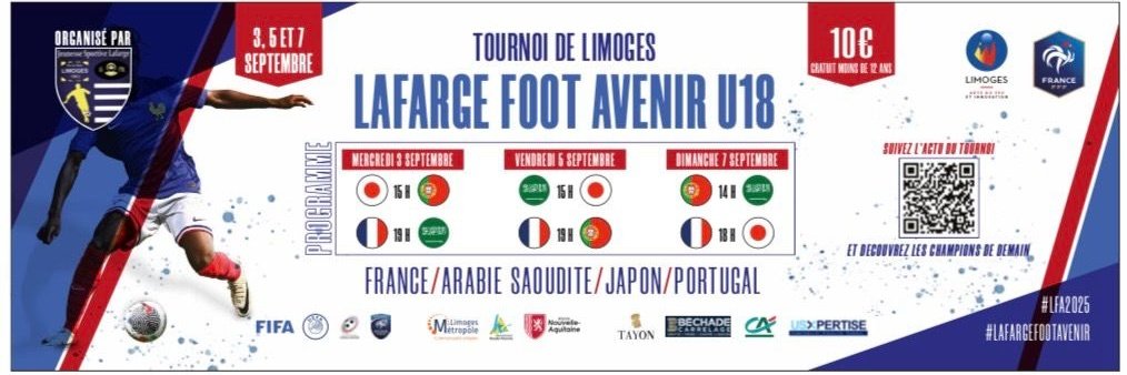 🚨 Le programme du #LFA2025 <a href="/lepopulaire_fr/">Populaire du Centre</a> <a href="/icilimousin/">ici Limousin</a> <a href="/FlashFM_Limoges/">FlashFM Limoges 89.9</a> <a href="/VilleLimoges87/">Ville de Limoges</a> <a href="/FFF/">FFF</a> <a href="/Ir2fLFNA/">IR2F Nouvelle-Aquitaine</a> <a href="/LigueFootballNA/">Ligue de Football Nouvelle-Aquitaine ⭐️⭐️</a> <a href="/ParisSothys/">Sothys Paris</a> <a href="/CreditAgricole/">Crédit Agricole</a> <a href="/LimMetropole/">Limoges Métropole</a> <a href="/F3Limousin/">France 3 Limousin</a>