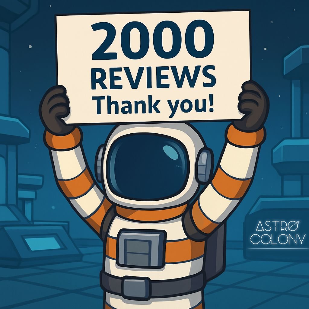 Tefel 🚀 Astro Colony OUT NOW! (@tefeldev) on Twitter photo <a href="/AstroColony/">Astro Colony 🚀 OUT NOW 🔛 Steam</a> just reached a HUGE milestone!
2000 reviews on STEAM with an 82% very positive rating!
THANK YOU EVERYONE FOR SUPPORTING THE GAME!
#gamedev #IndieDev #indiegamedev <a href="/AstroColony/">Astro Colony 🚀 OUT NOW 🔛 Steam</a> just reached a HUGE milestone!
2000 reviews on STEAM with an 82% very positive rating!
THANK YOU EVERYONE FOR SUPPORTING THE GAME!
#gamedev #IndieDev #indiegamedev