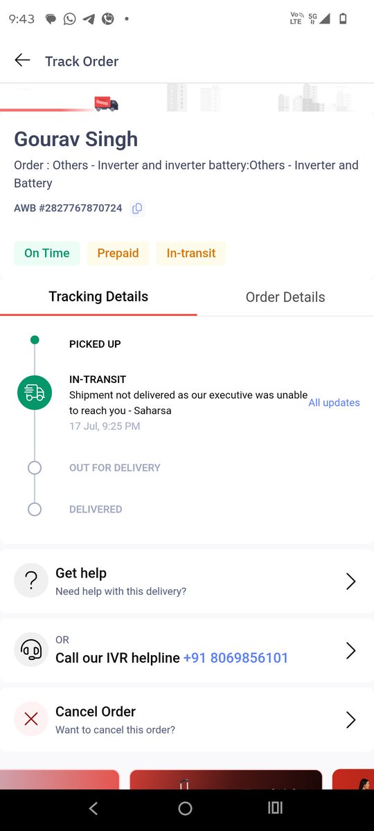 gourav3593's tweet photo. @delhivery @GoogleCloud_IN Hello please deliver my order, agent not responding, not able to connect customer service. Pathetic service. https://t.co/WnpfLMffkm