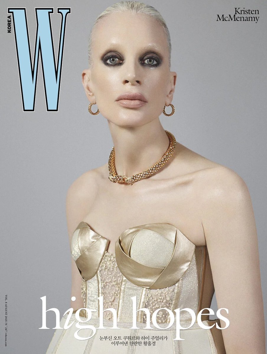 jacquemusx's tweet image. The devil moves fast, but W Korea moves faster: it’s only days after Couture week and they already have Kristen McMenamy on their cover in the most wanted pieces!!!