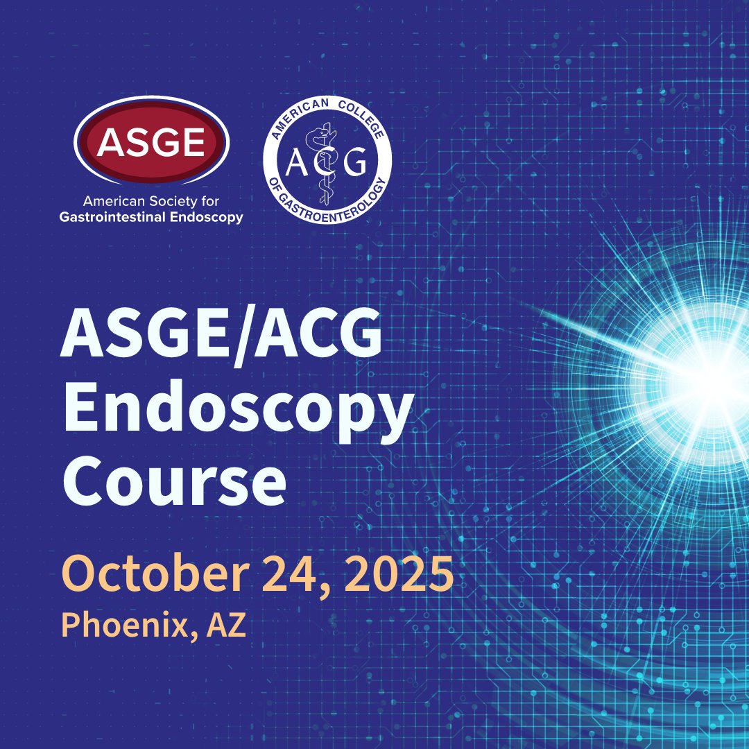 ASGEendoscopy's tweet image. 🔥 Stay sharp to stay ahead! 🔥
Join us Oct. 24 for the ASGE/ACG Endoscopy Course, a one-day deep dive into #AIinGI, bleeding, colonoscopy quality &amp;amp; more. Get real-world tips you&apos;ll use right away.
👉 Save your spot: hubs.ly/Q03w2Pk20 #GITwitter #Endoscopy #Gastroenterology