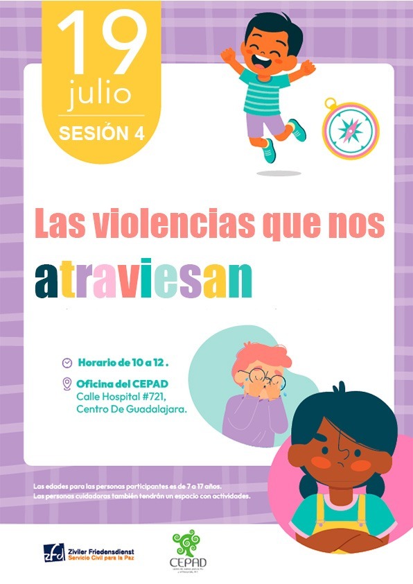 CEPAD_AC's tweet image. 📢👧🏽🧒🏽 🎉 Te invitamos al taller “Las violencias que nos atraviesan" en las instalaciones del CEPAD.
¡Tenemos espacios para ti!
✋Si tienes entre 7 y 18 años o eres una persona cuidadora puedes participar en este taller.
La invitación está dirigida a las infancias y…