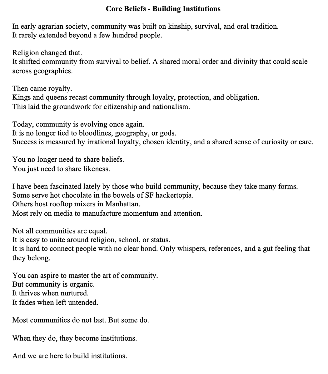 thealexmarley's tweet image. Humanity was made to build institutions.
What are you helping create?