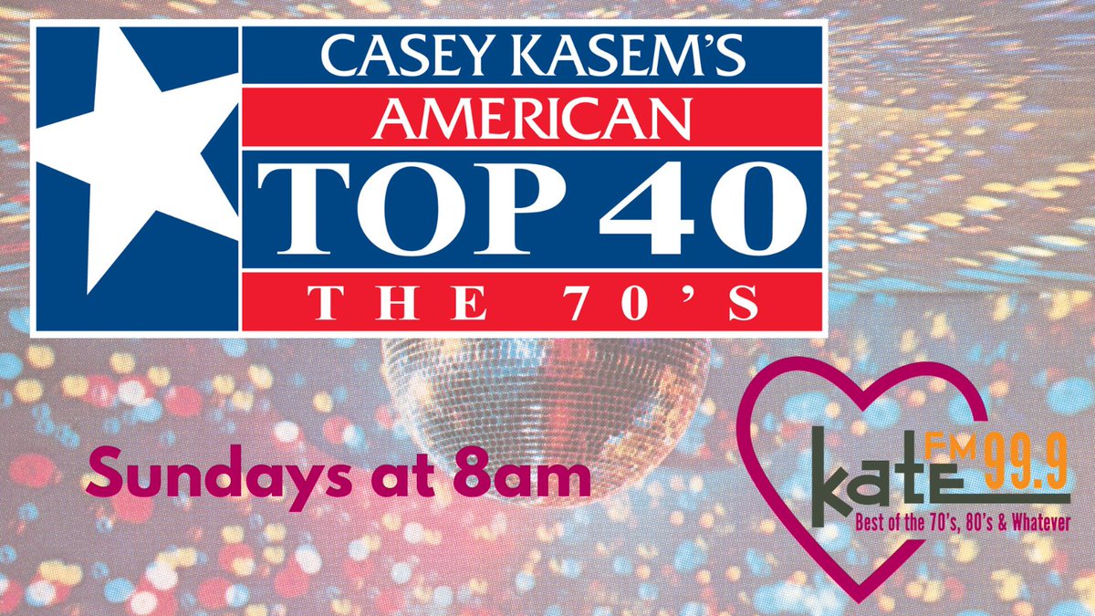 Head back to the disco era each and every Sunday with Casey Kasem's American Top 40, The 70's on our airwaves and streaming online at thetiger.fm!!!