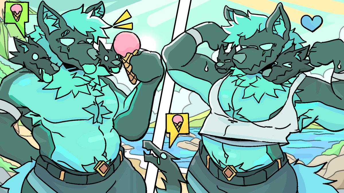 DooperHuskyy's tweet image. cerberus always has to share with extra heads