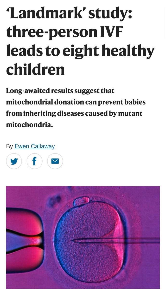 A new study shows that “three-parent IVF” has helped bring 8 healthy babies into the world.
How? By using a third person’s mitochondria, doctors prevented the babies from inheriting serious genetic diseases.

Science, you’re incredible. 🙌