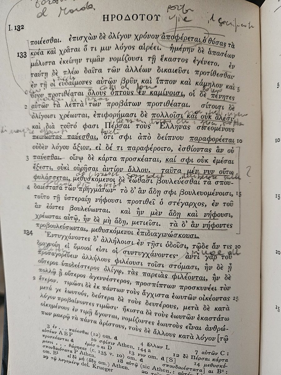 The passage in question.
Historiae A, 133
The Persian λόγος