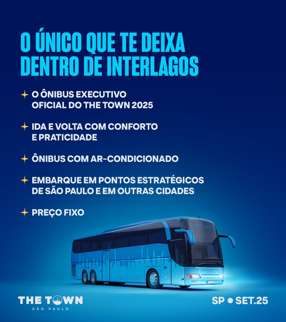 O Primeira Classe chegou para te levar pra Cidade da Música com todo o conforto 🚌  Vem conhecer os pontos de embarque em SP e outras cidades e reserve o seu lugar: bit.ly/3IAqpn5
#TheTown20205
