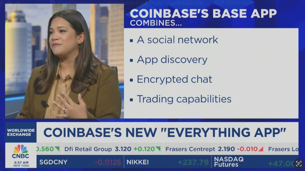 Introducing <a href="/baseapp/">Base app</a>! Every chain needs a frontend to attract &amp; retain users.

Spot on coverage from <a href="/CNBC/">CNBC</a>