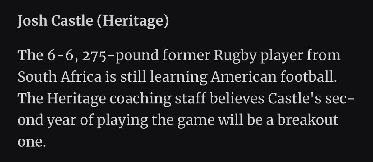 Congratulations to big <a href="/Joshua_Castl3/">Joshua Castle</a> for being recognized in the <a href="/SportsChatt/">TFP Sports</a> Offensive Linemen to Watch. Josh is a diligent worker and a physical presence in our program.