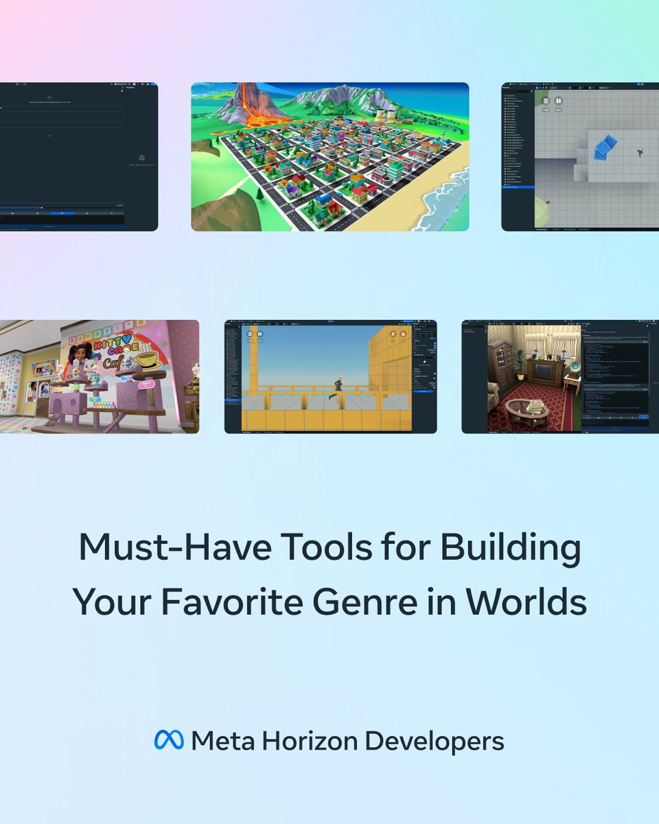 MetaHorizonDevs's tweet image. We caught up with five winners from the Mobile Genre Showdown competition to learn about the secret sauce behind their winning mobile worlds. 🏆✨ Explore tools, techniques and strategies to build for your favorite genre in Worlds here: bit.ly/3IsiI2m #MetaHorizon