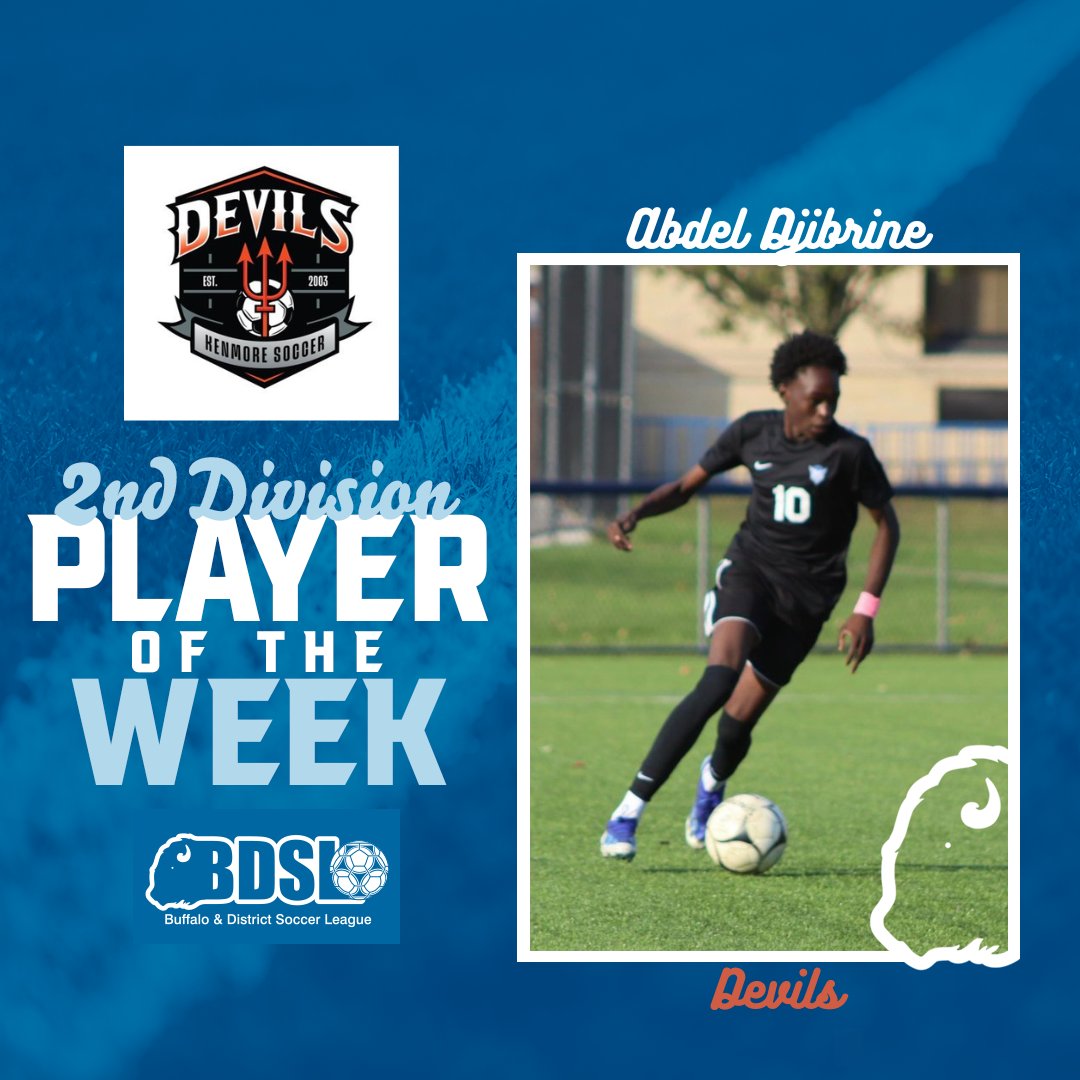 BDSL (@officialbdsl) on Twitter photo 2nd Division Player of the Week
Abdel Djibrine
<a href="/Devils_FtblClub/">Devils Soccer Club</a>
Devils can thank Djibrine for keeping them in control of their playoff fate as he scored both goals in the Devils 2-1 win over Munster. 2nd Division Player of the Week
Abdel Djibrine
<a href="/Devils_FtblClub/">Devils Soccer Club</a>
Devils can thank Djibrine for keeping them in control of their playoff fate as he scored both goals in the Devils 2-1 win over Munster.