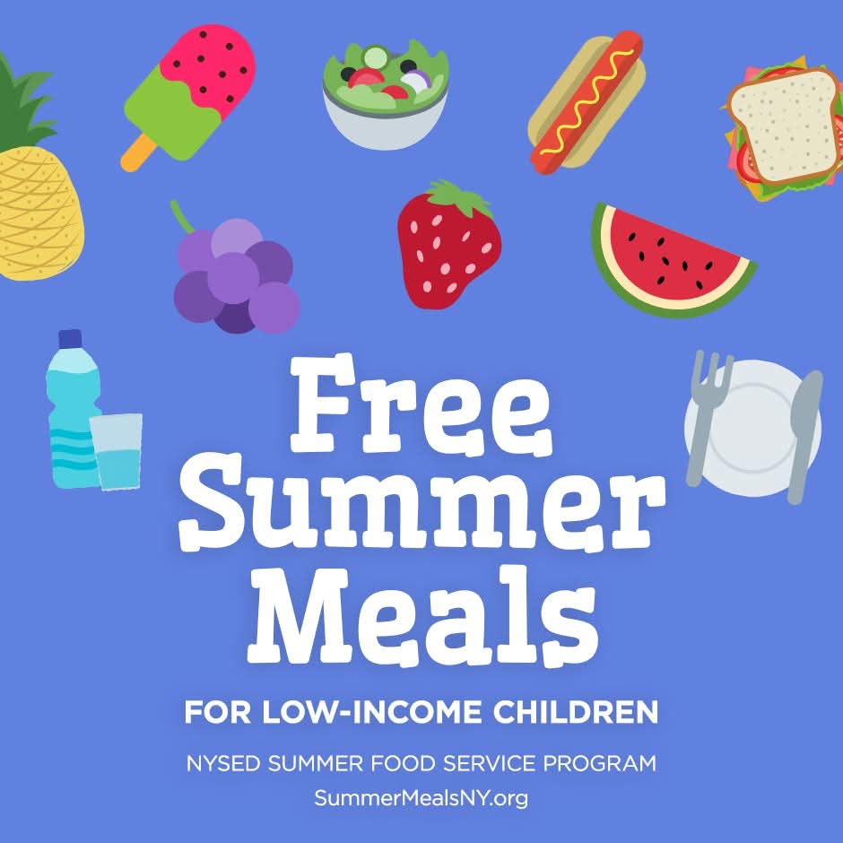 markpoloncarz's tweet image. No child should ever go hungry. That's why the Summer Food Service Program provides free, nutritious meals to low-income children age and disabled young adults.
Breakfast, lunch, & snacks are served.
For more info, call (866) 3-HUNGRY or visit: hungersolutionsny.org/find-food-help…
