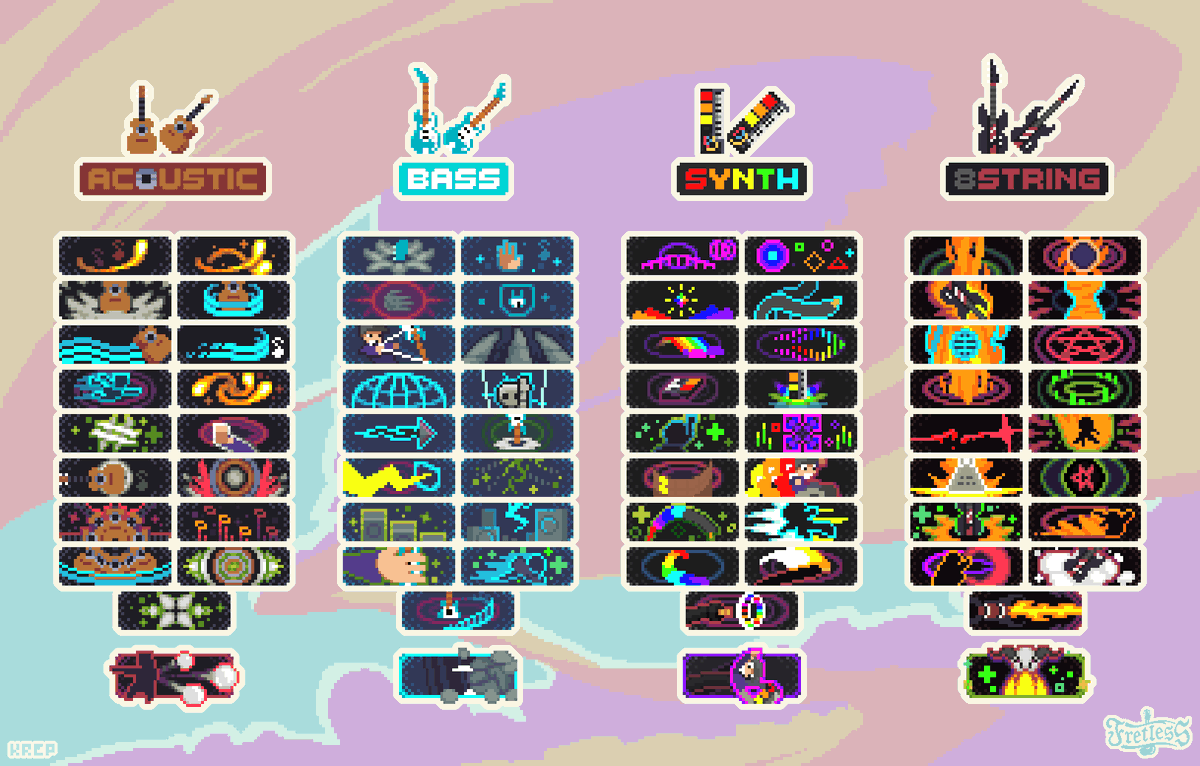 Riffs Icons✨
Some icons I did for Fretless : The Wrath of Riffson