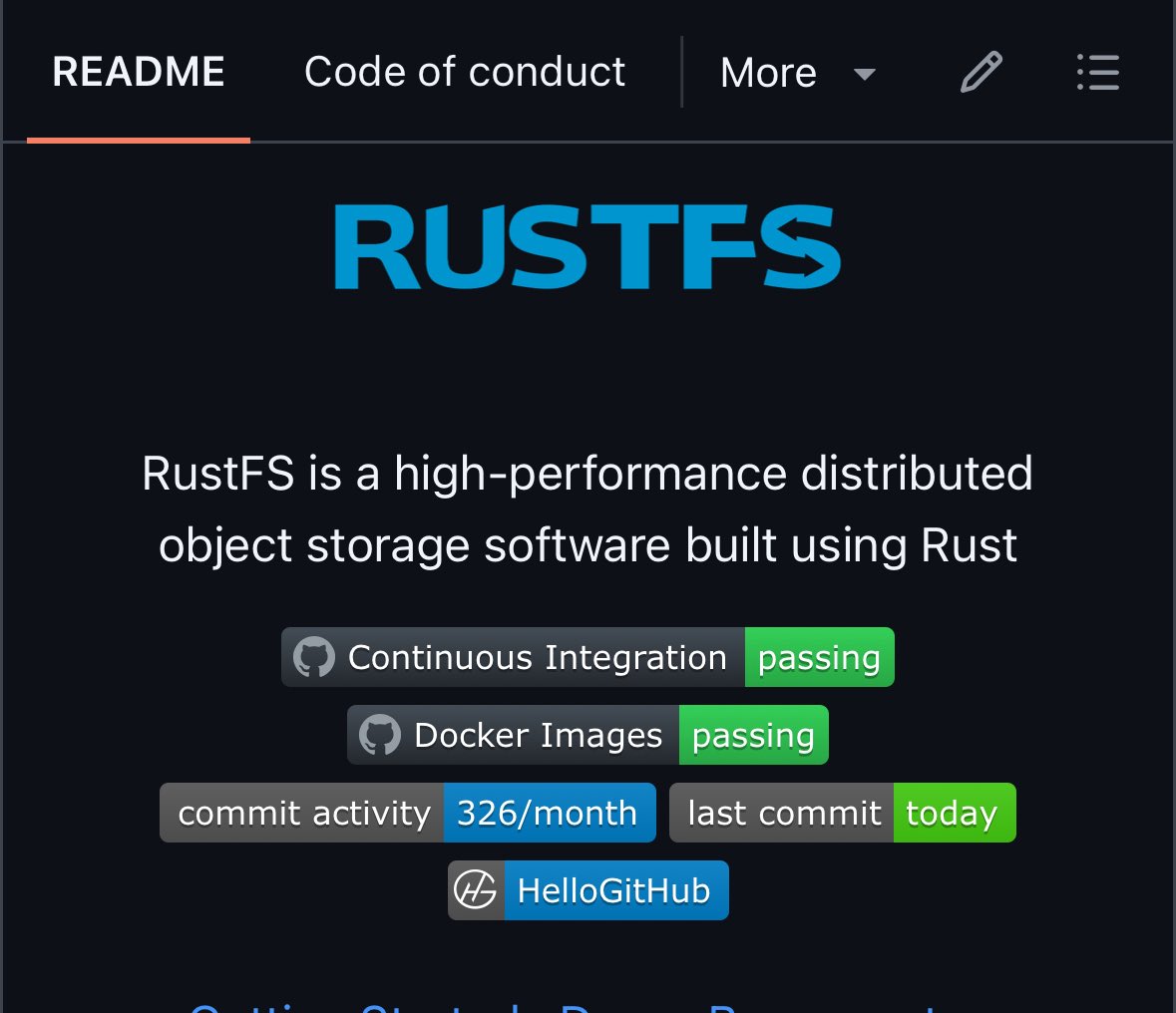 GithubProjects's tweet image. High-performance Distributed Storage System Based on Rust.