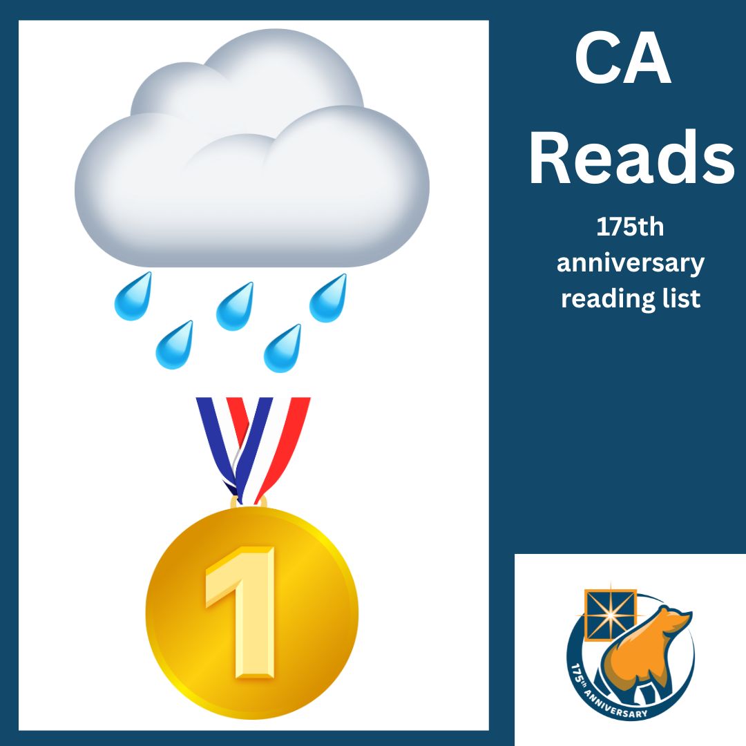 CAStateLibrary's tweet image. It's #WorldEmojiDay so we're having you guess today's book highlight from our anniversary reading list, California Reads.
🌧of 🥇
See the full reading list and CA stories here celebratecalifornia.library.ca.gov
#CAL175 #careads175