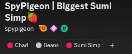 spypidgeon2's tweet image. Just wanna let you guys know this is genuinely one of my nicknames on a discord server.
The only person allowed to take this title from me is Ren :)