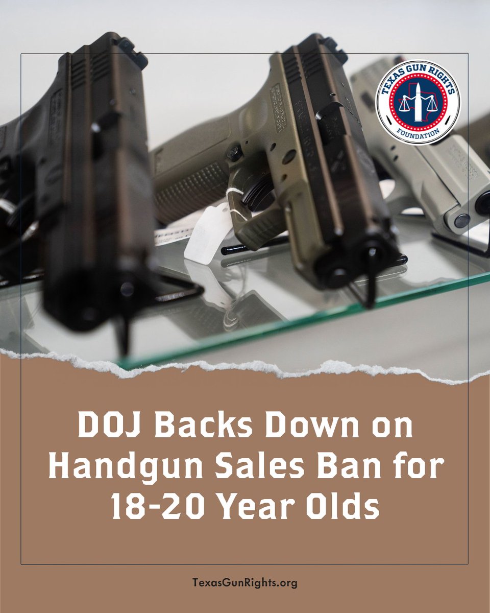 TXGunRights's tweet image. Young Adults Regain Rights — At Least in the Fifth Circuit
As a result, law-abiding 18- 20yr-olds in TX, LA, & MS can now legally purchase handguns from federally licensed dealers (FFLs) — a right denied to them for decades.
Read the Full Article - Here:
l8r.it/cKG7