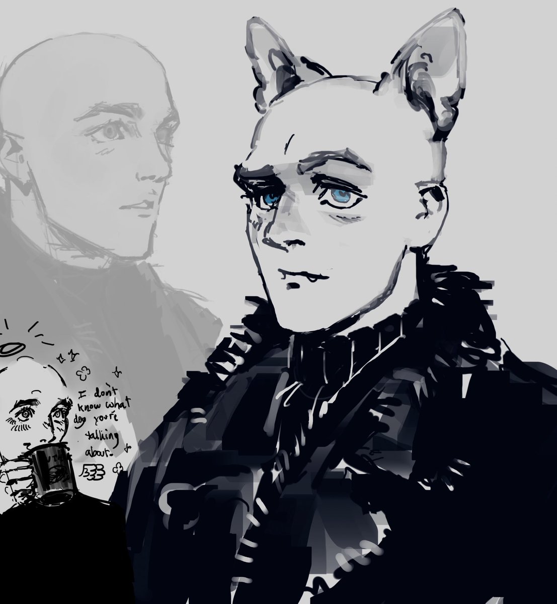 p0nyplanet's tweet image. No fictional character is safe from being drawn with cat earsโฆ not even the bald ones