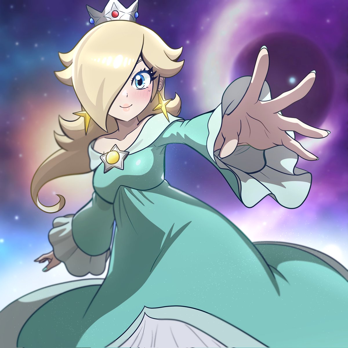 Repost because I think this is the prettiest art of Rosalina I made so far 🩵💫