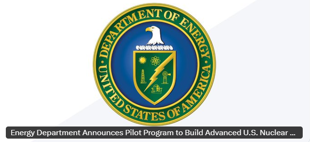 The DoE has announced a new pilot program to develop advanced reactors and nuclear fuel capacity.  They aim to have three test reactors, at national labs, that achieve criticality by july, 2026.  Article link in reply.