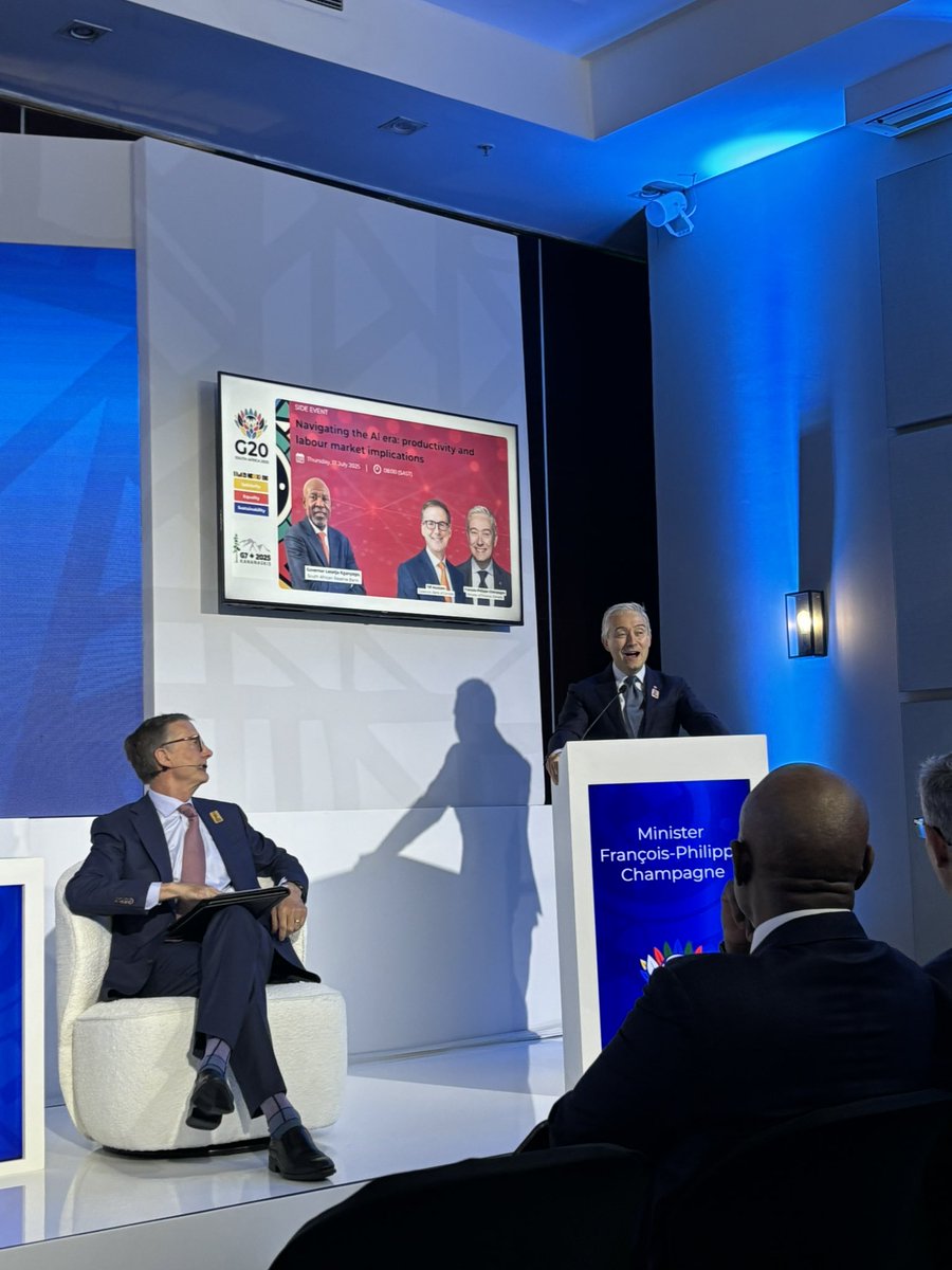 FP_Champagne's tweet image. Canada's at the forefront of AI's future. Delivered #G20 opening remarks on embracing AI for inclusive economic growth & job creation. Through bold policy, ethical leadership & global partnerships, we’re building a stronger, fairer economy.