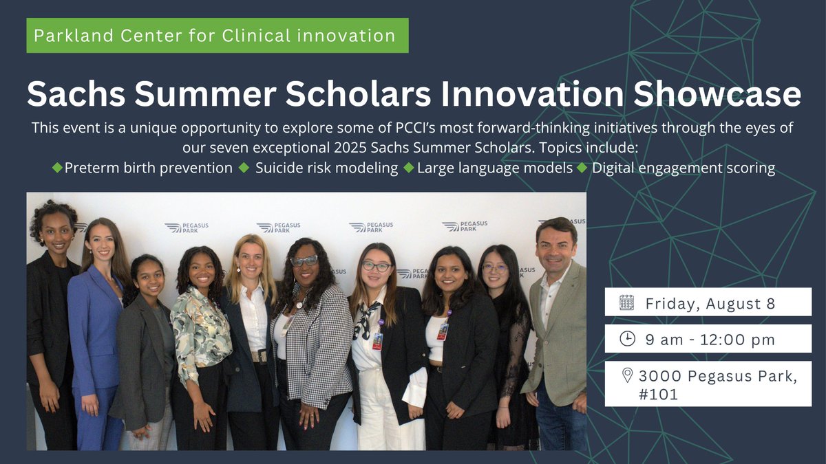 Please join me at PCCI's Sachs Summer Scholars Innovation Showcase! This offer insights into PCCI’s core mission as an innovation leader focusing on responsible applications of AI-in-Medical Care for vulnerable populations.

events.teams.microsoft.com/event/23077c98…
