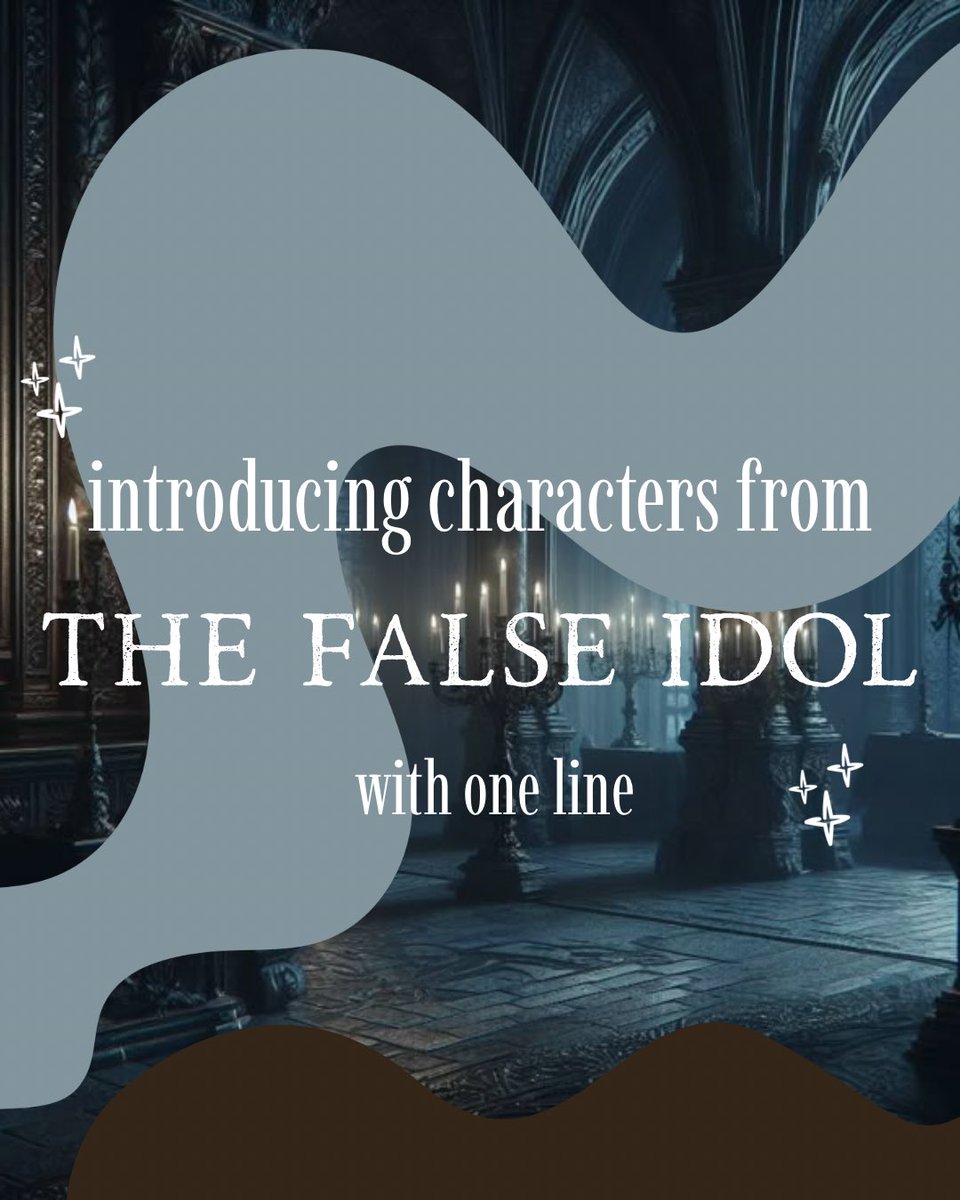 caracastro_'s tweet image. Introducing characters from THE FALSE IDOL with one line 🖤
Inspo: @alliewritesalot
THE FALSE IDOL VIBES:
🖤 Latine MCs
🗡️set in a merit-based afterlife
🖤 demon slaying and messy gods
🗡️ mental health rep
🖤 enemies to lovers
🗡️ dual-POV