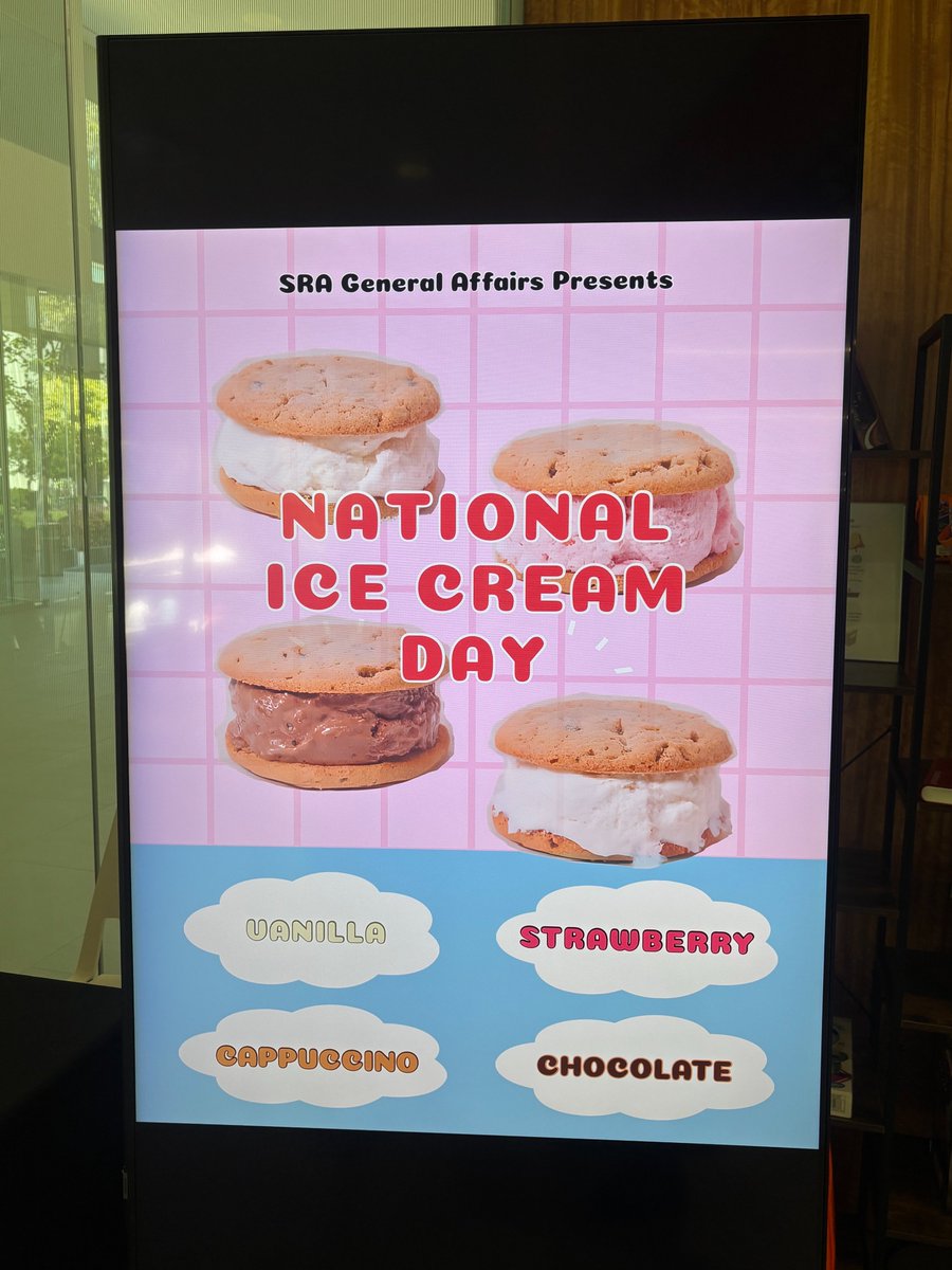 Samsung_RA's tweet photo. Celebrating National Ice Cream Day at SRA campus in Mountain View. 🍦🍦🍨
#LifeatSRA #SamsungResearchAmerica https://t.co/UWzH5oJGMU