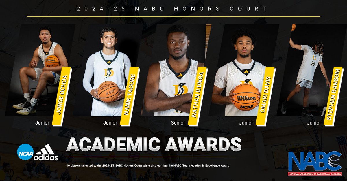 These 5 wrap up the honorees for the 2024-25 NABC Honors Court. Go Penguins! 🐧🐧

#StudentAthletes #GoPengs #NABC #AcademicExcellence
