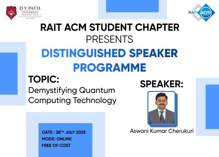 ACMDL's tweet image. Join us in the upcoming #ACMDSPLecture, &quot;Quantum Computing: Unlocking the Future Beyond Classical Limits&quot; with speaker Aswani Kumar Cherukuri of @VIT_univ . The virtual event will take place on July 28, 2025. More info here: buff.ly/j1ye9Px
