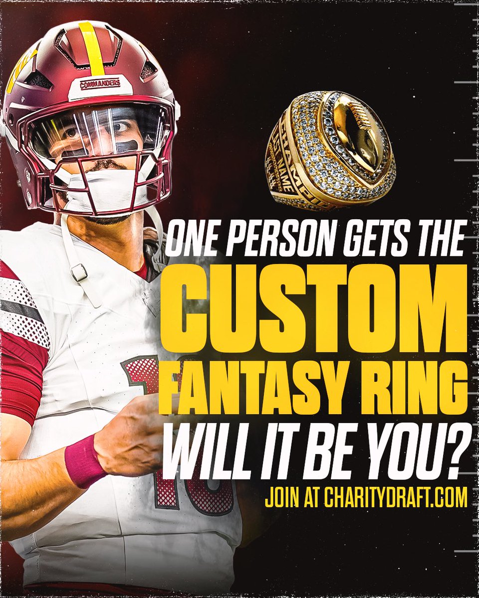 AE30Foundation's tweet image. REGISTER NOW at CharityDraft.com for your chance to compete for a one-of-a-kind Custom Ring, signed jerseys, event tickets, and more 🏈
Fantasy football for a cause.